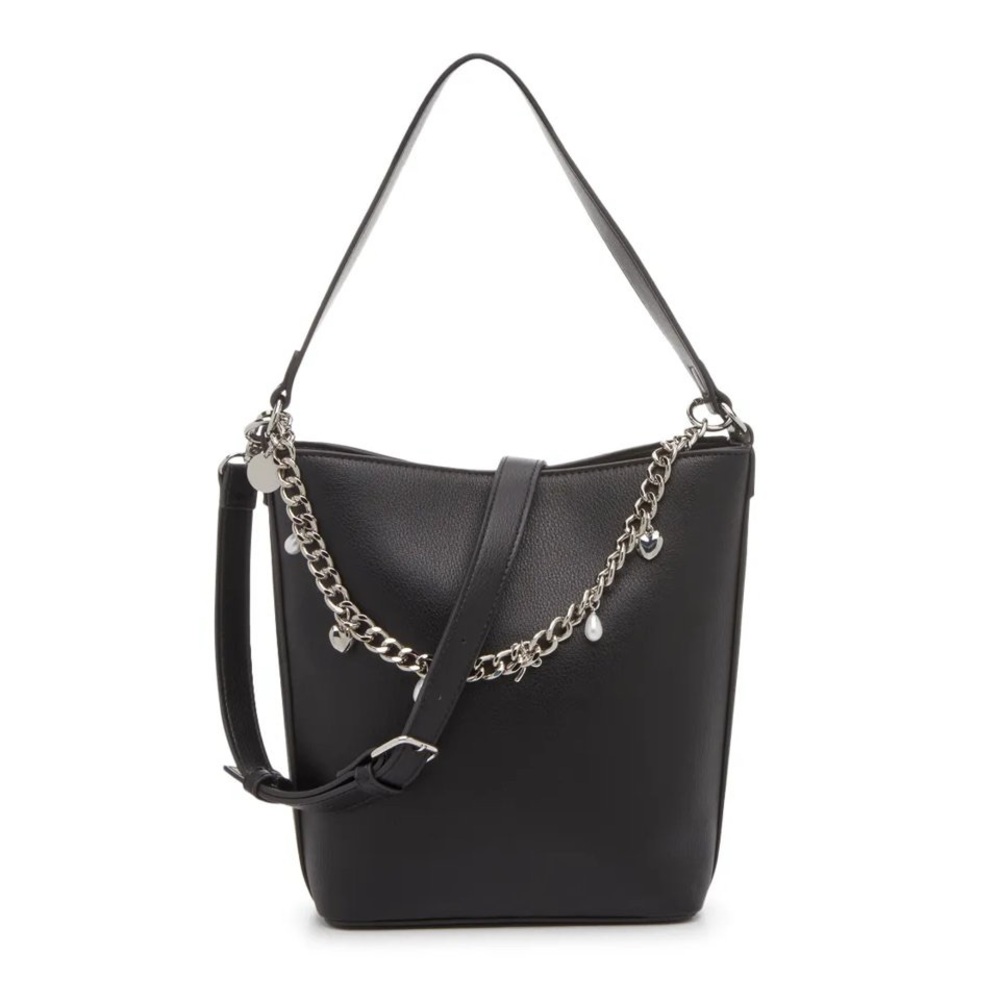 Kelly & Katie Draped Charm Bucket Bag -Black-NW/Tags